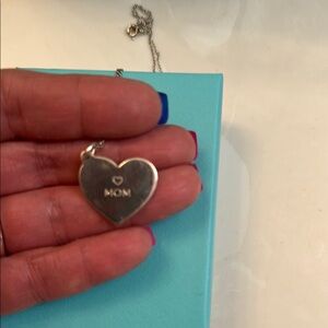 Authentic Tiffany and co.  Mom Medium Heart Tag Pendant
in Sterling Silver
